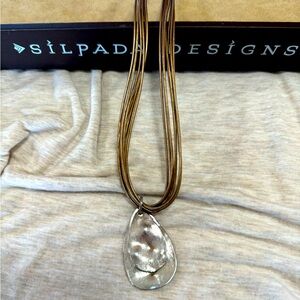 Silpada Leather & Sterling Necklace